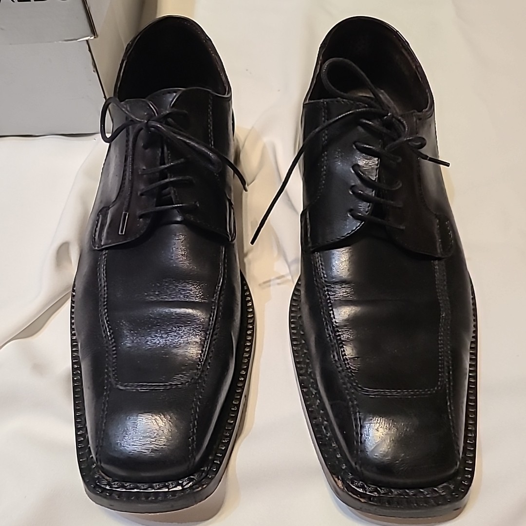 ALDO Black Square Toe Dress Shoes Size 7 Ferro Aldo Mens Archie MFA19721 Square Cap-toe Derby Dress  main image 4