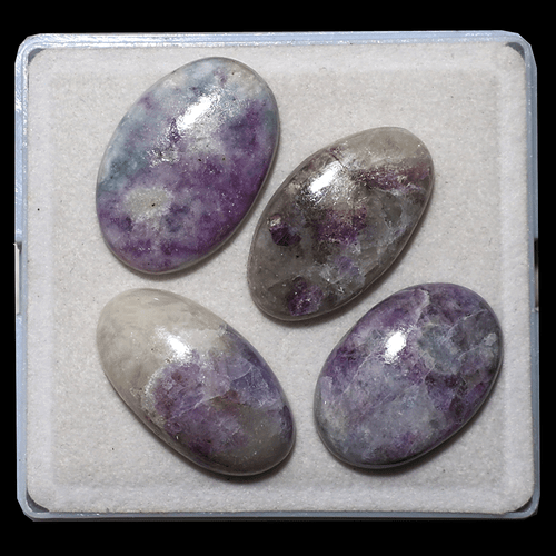 Lote de 4 piedras preciosas cabujón de alta calidad Hackmanita natural Hi-Grade 25 mm-27 mm Hidden Aurora ~ - Imagen 8 de 13