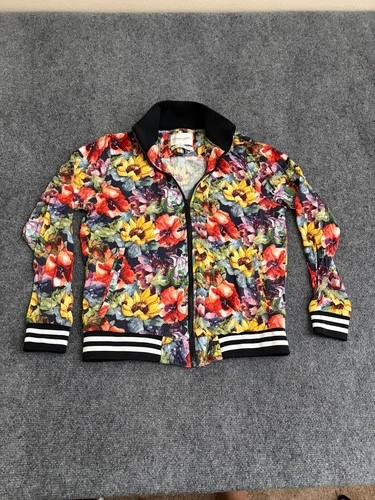 Denim & Flower Ricky Singh Mens Floral Colorful Bomber Jacket Lightweight Size M video thumbnail
