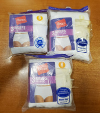 3 Packs of 3: Hanes Women's Brief Underwear White Size 6  AB3274 