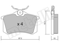 Metelli Bremsbelagsatz, Scheibenbremse 22-0100-0 FüR Peugeot Seat VW