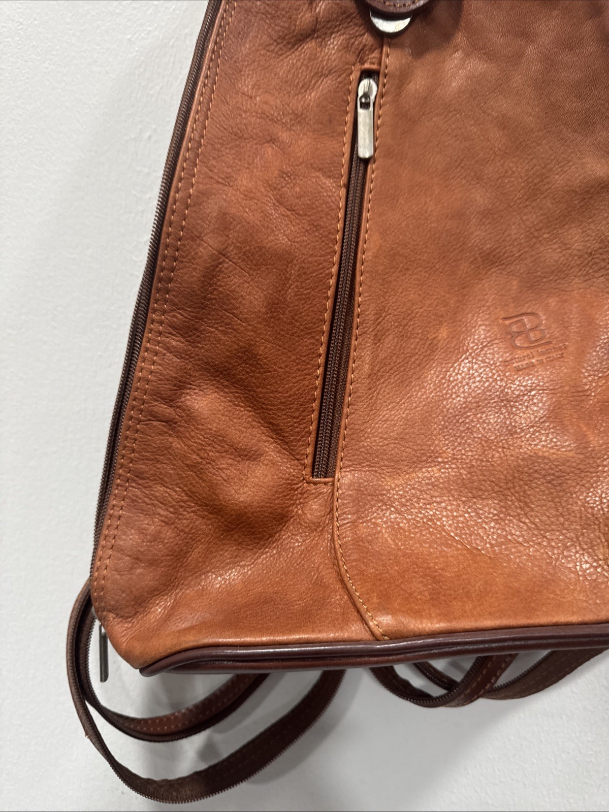 Triangular Convertible Backpack Purse Tan - image 4