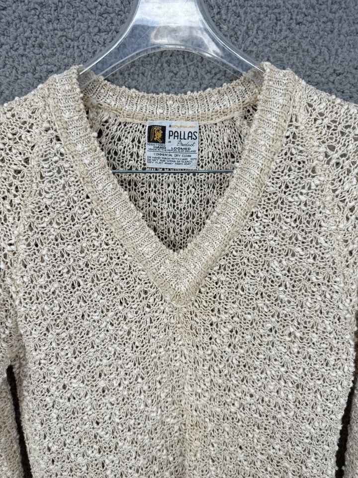 Vestido de punto abierto de lino irlandés telar a mano vintage de Palas Cottagecore Boho Prairie Foto 2 de 4