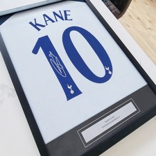 Harry Kane #10 Signed Print Framed Shirt Jersey Tottenham Hotspur 2016/17