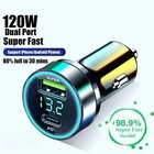 Universal 120W 2 Port Fast USB Car Charger PD20W Quick Charging Adapter