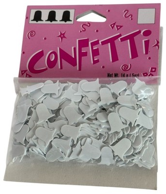 Darice Bell Shaped Confetti .5 Oz Pack Wedding New Years Party Craft White