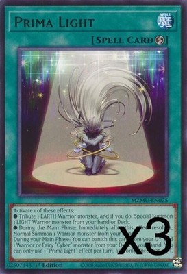 3X Yugioh Prima Light MZMU-EN025 Rare 1st Edition NM