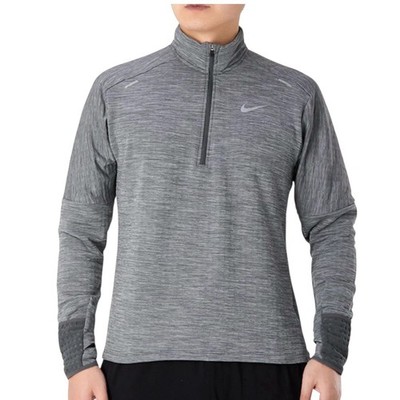 Nike Dri-FIT Sphere Half Zip Running Fleece Pullover Gray Silver Men Size L #42