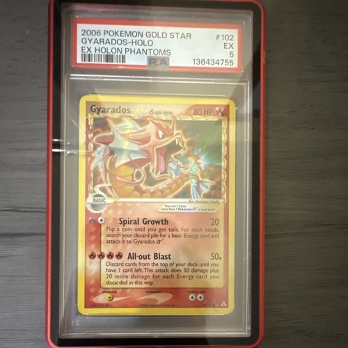 2006 Pokémon Gyarados Gold Star Holo #102 EX Holon Phantoms PSA Graded