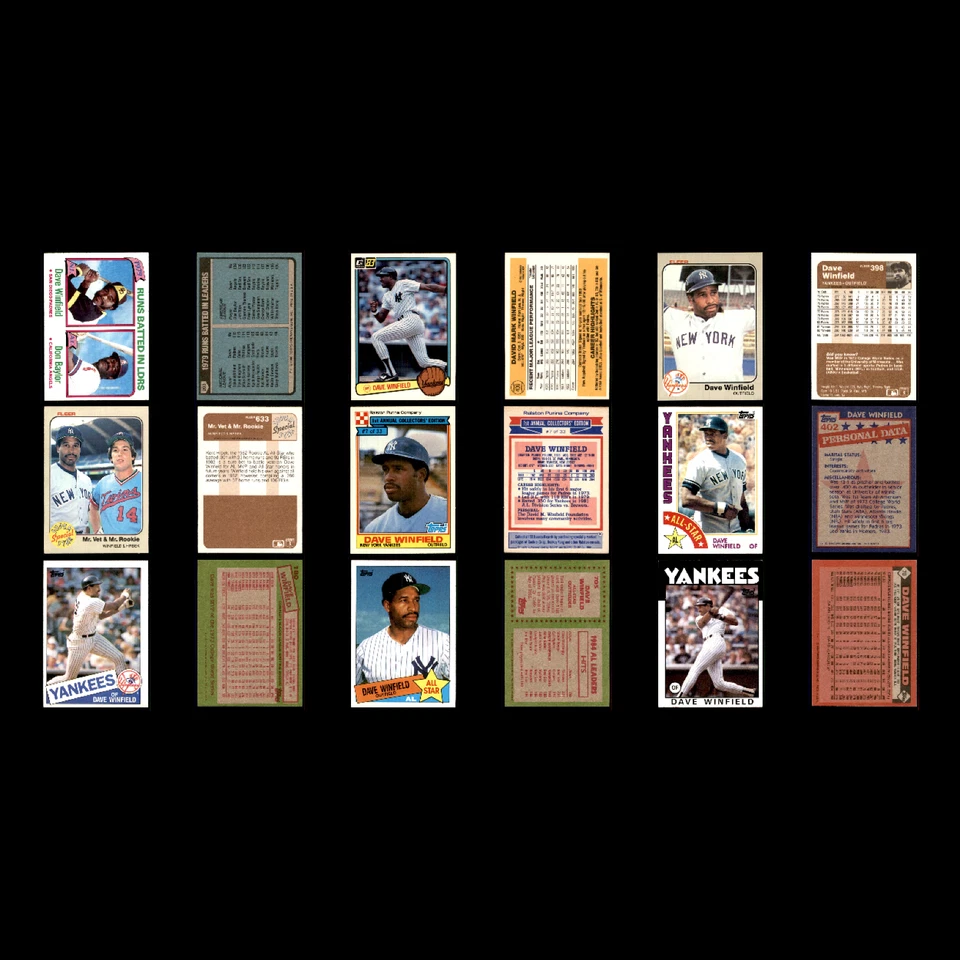 Lote 139 tarjetas de béisbol Dave Winfield/Don Baylor 1980 Topps RBI Leaders conjunto MLB Foto 3 de 4