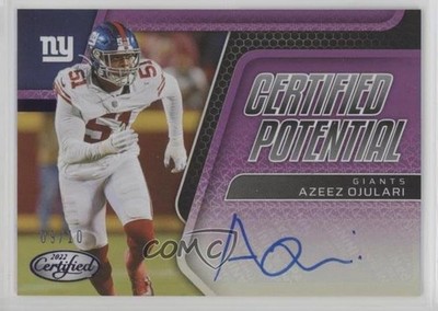 2022 Certified Potential Signatures Mirror Purple 9/10 Azeez Ojulari Auto 0vj6