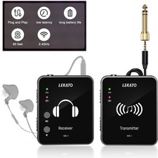 LEKATO Wireless in Ear Monitor System Auto-Pairing Transmitter Receiver Clip On