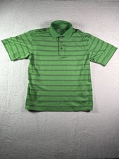 PGA Tour Polo Shirt Golf Green black Striped Short Sleeve Men  s Size Small