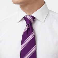 Men's Silk Tie by Alexandre Savile Row Striped Slim Blade 7 cm wide Office Wear