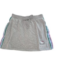 NEW Hello Kitty Knit Side Stripe Mini Skirt Gray Size Medium Girls or Women