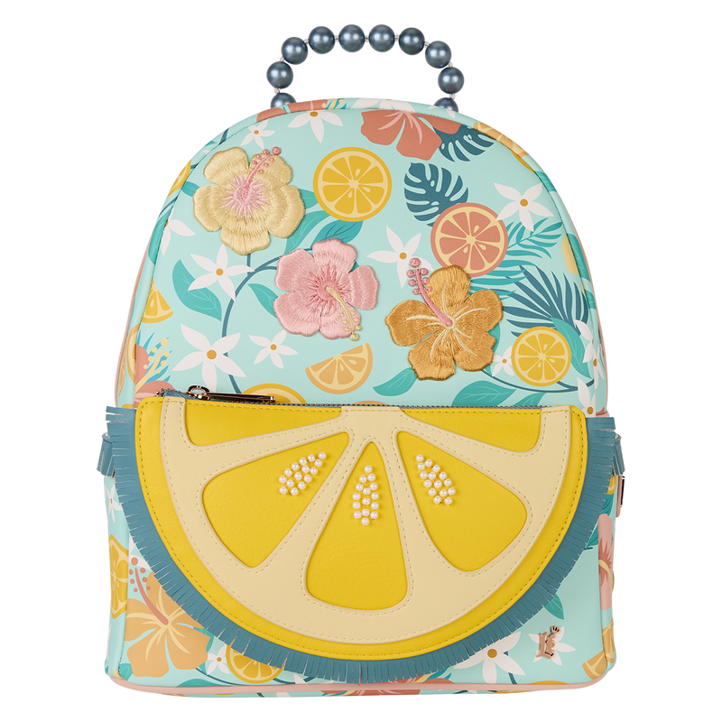 Loungefly Mini Backpack Tropical Lemon Floral Design