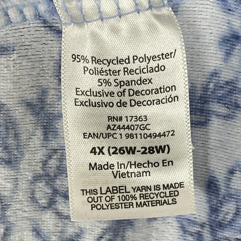 Aria Collection Nightgown Womens 4X Blue Floral Soft Fleece Pockets CottageCore - Image 4 of 4