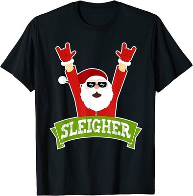 BEST! SLEIGHER - Funny Heavy Metal Music Santa Christmas Tee S-3XL