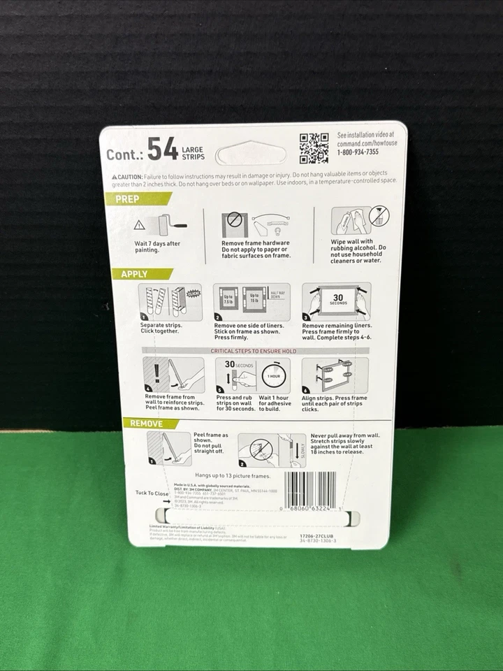 2 Pack Command Large Picture Hanging Strips White 27 Pairs Each - Holds 15 lb - Image 2 of 2