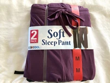 32 Degrees Cool Women's 2-Pack Soft Sleep Pants, Black/Purple, Size M