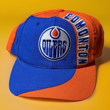 Vtg NHL Edmonton Oilers Wool American Needle Swirl Snapback Rare