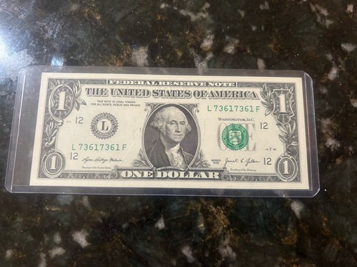 $1 Dollar Bill 2021 Note Fancy Quad Serial Repeater. 73617361 - Picture 6 of 6