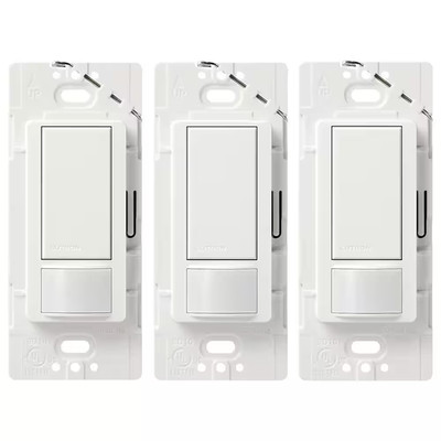 Maestro Motion Sensor Switch, 2 Amp/Single-Pole, White (MS-O2S-3PK-WH) (3-Pack)