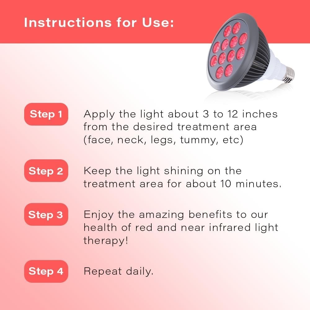 Hooga Red Light Therapy, 660nm 850nm, 12 Dual Chip LEDs, Portable and ...