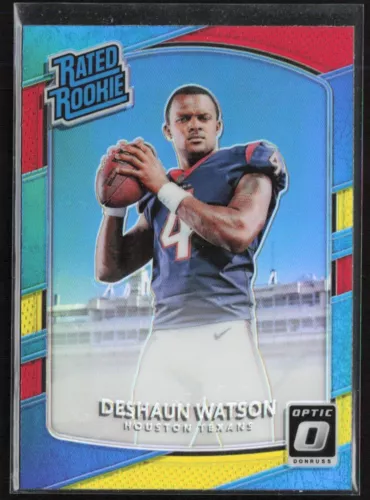 2017 Donruss Optic - Rated Rookie Red and Yellow Prizm #195 Deshaun Watson (RC)