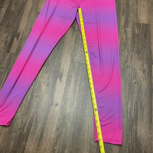 Asics Kids Girls Leggings Activewear XL 14-16 Pink Purple Stretch Hearts - Picture 4 of 9