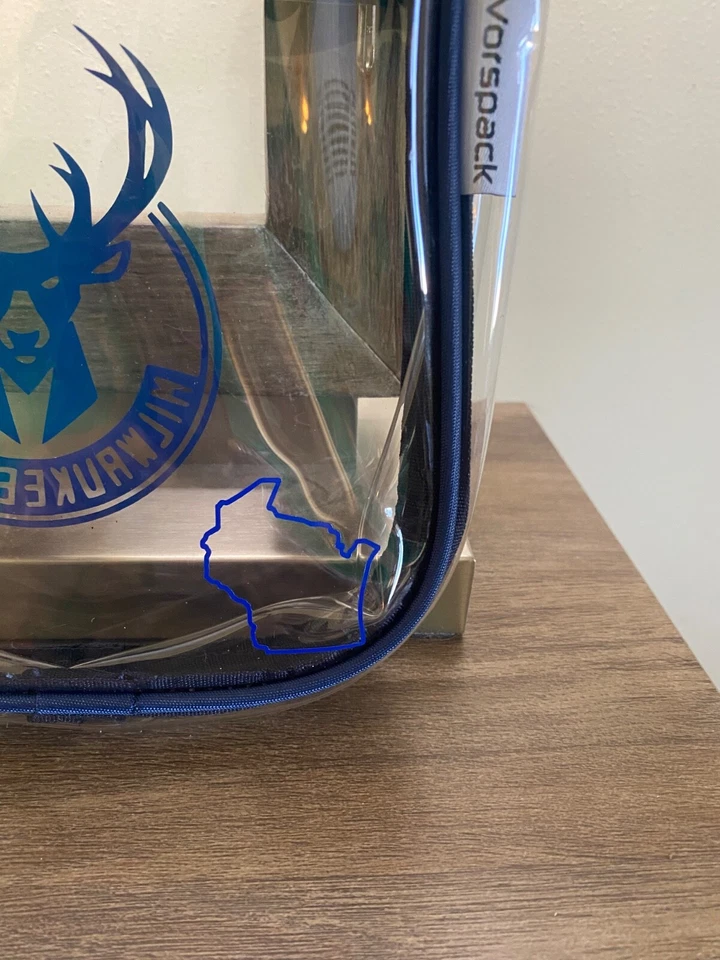 Bolso Bandolera Milwaukee Baloncesto Transparente Azul Marino Aprobado Estadio Foto 2 de 4