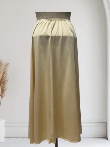 Gonna Vintage Vanity Fair Mezza S Champagne Oro Dupont Nylon Antron Raso - Foto 2 di 8