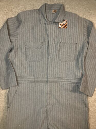 Vintage 70s Big Mac Coveralls Mens 48 Reg Hickory Stripe Mechanic USA Deadstock - Picture 2 of 12