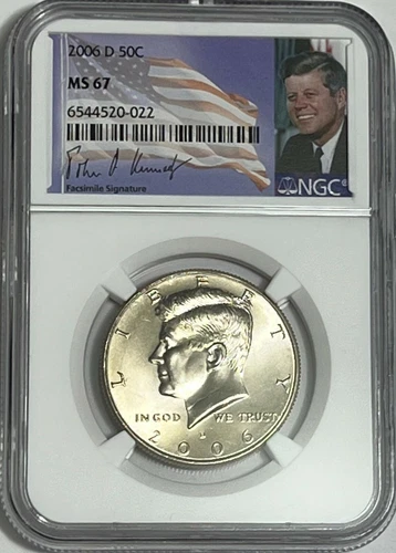2006 D NGC MS67 Mint State Clad Kennedy Half Dollar Business Strike 50C JFK Ken.