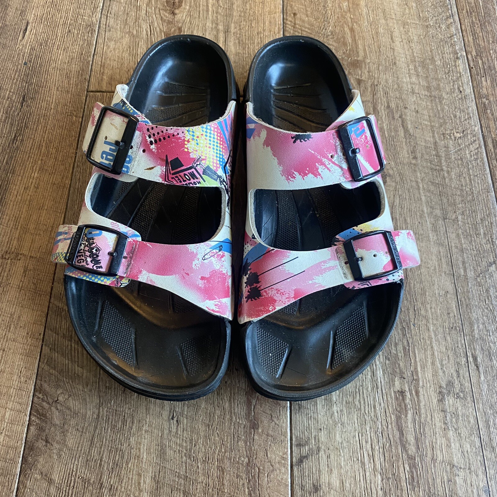 Vtg Birkenstock Birkis colorful waterproof 2 strap slide sandals size 37/  6.5-7 | eBay