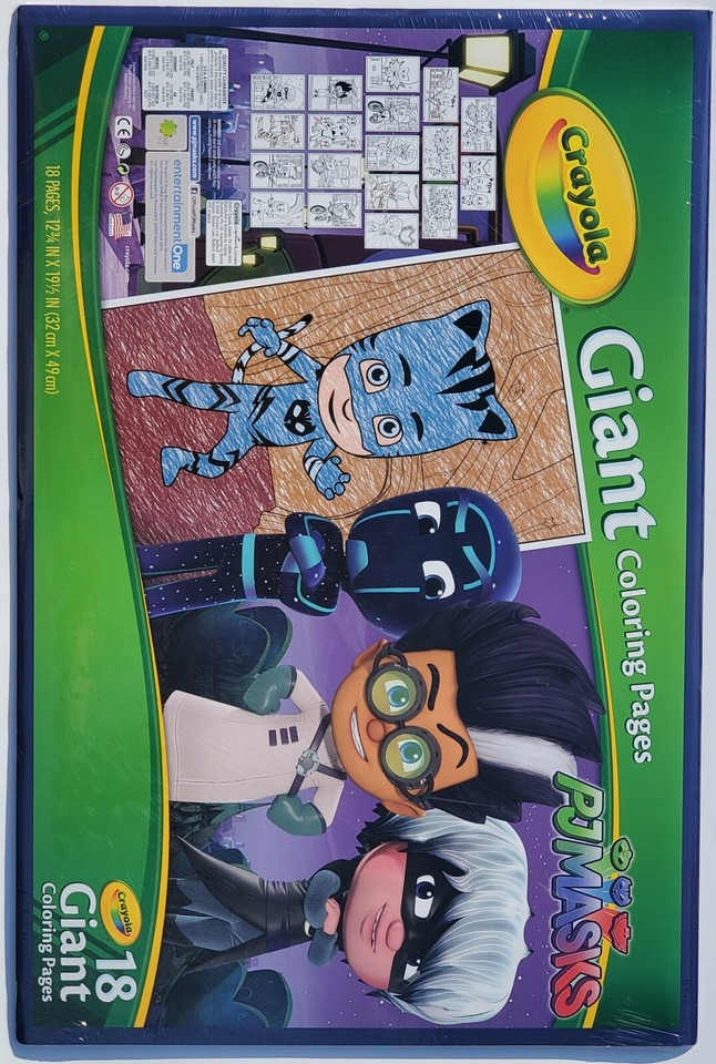 CRAYOLA PJ MASKS 18 Giant Coloring pages Manufacturer Sealed Brand New ...