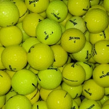 50 Yellow Srixon Soft Feel Used Golf Balls 2A Shag Grade AA Practice Hit-A-Way