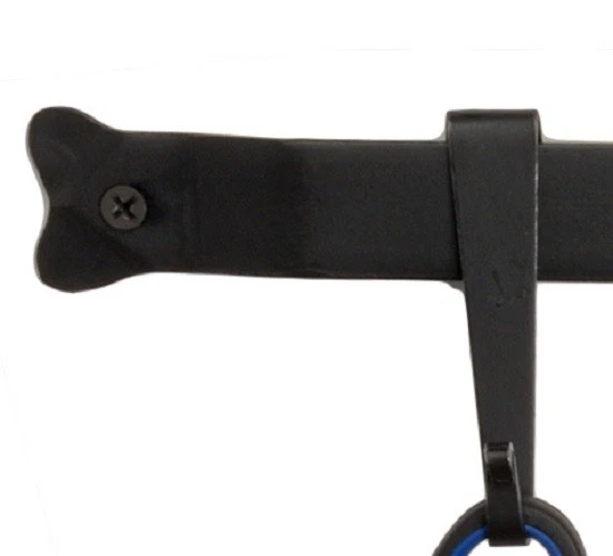 ACCESORIO DE COCINA UTENSILIOS ESTANTE PARA OLLAS Barra de hierro forjado martillado 4 ganchos de desplazamiento EE. UU. Foto 2 de 4