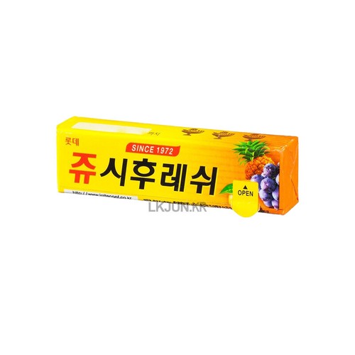 Lotte Juicy & Fresh Chewing Gum Orange Flavor Korean Food Snack 26 g × 15 pcs - Picture 2 of 5