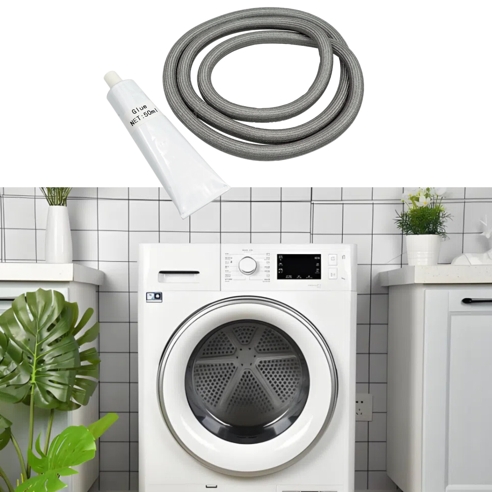 Kenmore Maytag Whirlpool Kitchenaid Dryer Door Seal with Glue Kit W10861521