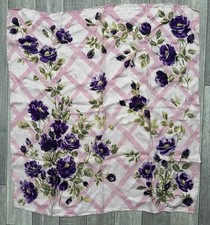 Vintage  Jacqmar Silk Square Scarf With Beautiful Floral Pattern 