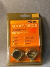 MILLETT TURN IN STYLE NICKEL SCOPE RINGS 1" Low Height SR00910