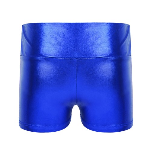 Kids Girls Boyshort Activewear Bottoms Athletic Dance Shorts Metallic Unitard - Picture 21 of 120
