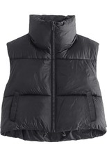 Automet Womens Cropped Puffer Vest Winter Lightweight Sleeveless Warm Size S