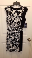 NWT Chaps Women's Floral Colorblock Sheath Dress, Size Large, Retail $100.00