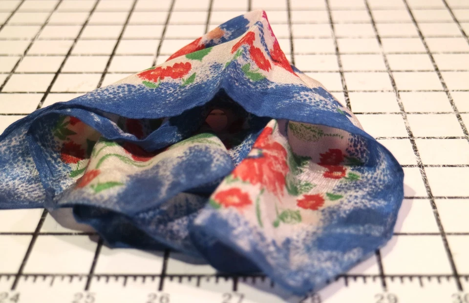 Pañuelo Brillante Cuadrado Floral Vintage Colorido Pañuelo 12" Cuadrado Foto 4 de 4