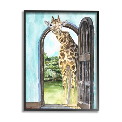 Giraffe Through Doorway Safari Animal Portrait, Design by George Dyachenko Bl...
