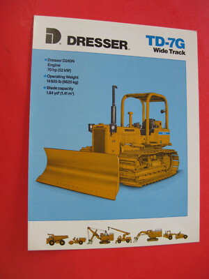 DRESSER TD-7G DOZER CRAWLER WIDE TRACK 4 PAGE BROCHURE 1987  
