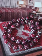 Collar Antiguo 34 Cuentas Comerciales Corazón Blanco Zándano Veneciano Años 1800