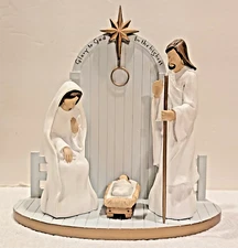 DaySpring Religious 2009 Elegant White Nativity Scene Mary Joseph and Baby Jesus